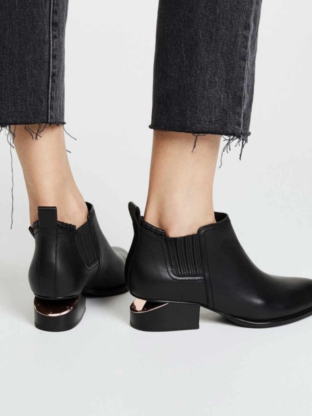 Alexander Wang Kori Ankle Boots with Rose Gold Heel Accent